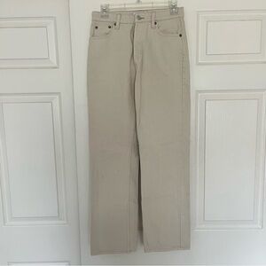 Zara High Waisted Straight Leg Women’s Jeans Cream